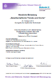 Einladung zum Jahresempfang von Dekanat und Diakonie im Odenwald