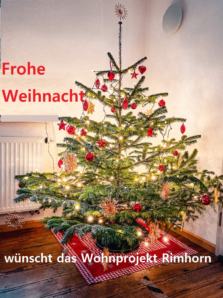 Weihnachtsbaum aus dem Projekt Rimhorn mit guten Wünschen